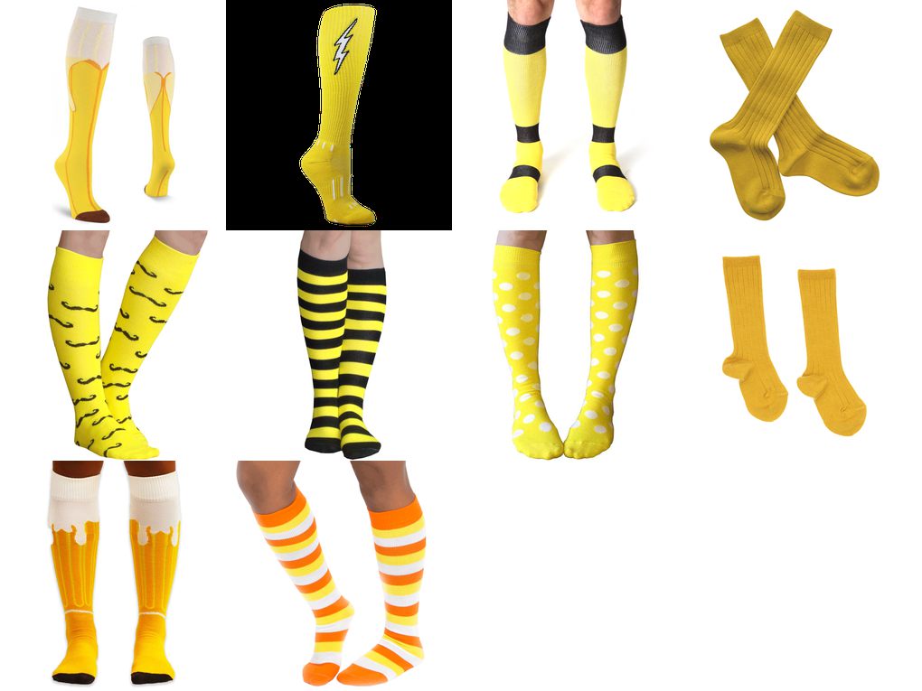 yellow knee high socks